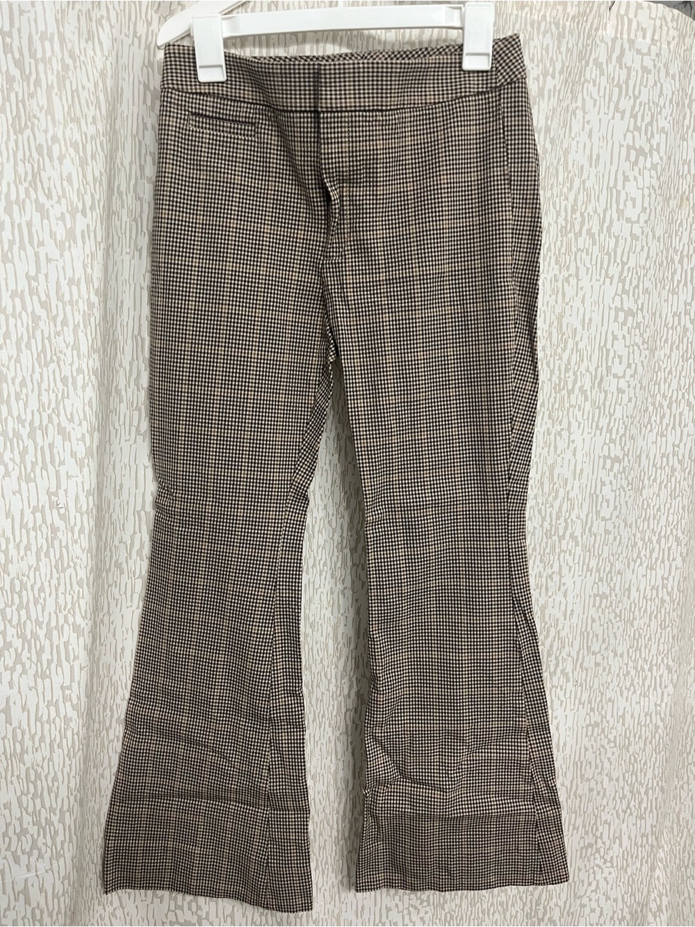 Banana Republic Brown Black Houndstooth Flared Pants